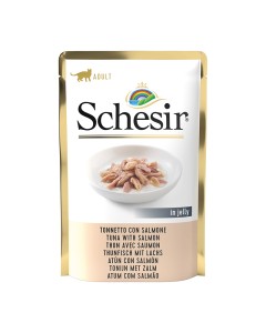 Schesir Cat Pouch Τόνος & Σολομός σε Ζελέ 85gr