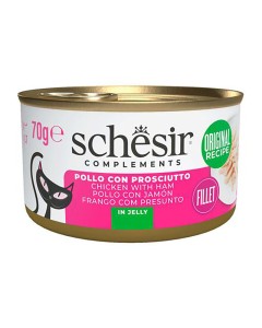 Schesir Cat Φιλετάκια Κοτόπουλου & Ζαμπόν σε Ζελέ 70gr