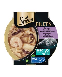 Sheba Filets Κοτόπουλο, Γαρίδες & Ψάρια Ωκεανού 60gr