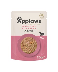 Applaws Cat Τόνος Φιλέτο με Γαρίδες σε Ζωμό Φακελάκι 70gr
