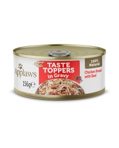 Applaws Taste Toppers Dog Στήθος Κοτόπουλο με Βοδινό σε Σάλτσα Κονσέρβα 156gr