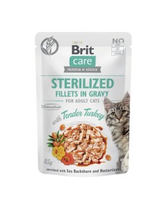 Brit Care Cat Sterilised Fillets in Gravy Turkey 85gr