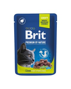 Brit Premium Cat Adult Sterilised Pouch Lamb 100gr