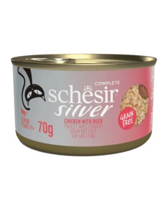 Schesir Cat Silver Pouch Mousse & Shreads Κοτόπουλο με Πάπια 80gr