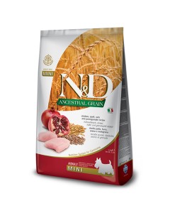 N&D Ancestral Dog Adult Mini με Κοτόπουλο & Ρόδι 2.5kg