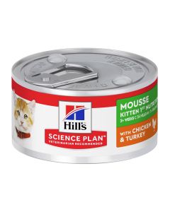 Hill's Science Plan Kitten & Mother Mousse με Κοτόπουλο & Γαλοπούλα 85gr