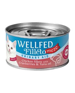 Wellfed Filleto Meze Urinary Aid Φιλετάκια Κοτόπουλο & Cranberries 70gr