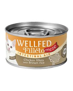 Wellfed Filleto Meze Intestinal Aid Φιλετάκια Κοτόπουλο & Καστανό Ρύζι 70gr