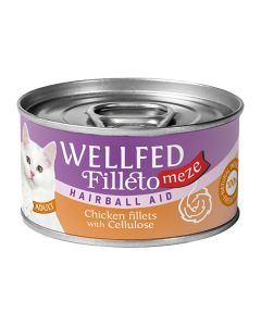 Wellfed Filleto Meze Hairball Φιλετάκια Κοτόπουλο & Κυτταρίνη 70gr