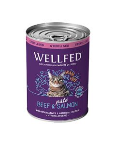 Wellfed Sterilised Βοδινό & Σολομός σε Πατέ 400gr