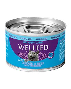 Wellfed Sterilised Urinary Κοτόπουλο & Μοσχάρι σε Πατέ 200gr