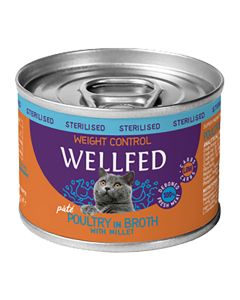 Wellfed Sterilised Weight Control Πουλερικά & Κεχρί σε Πατέ 200gr