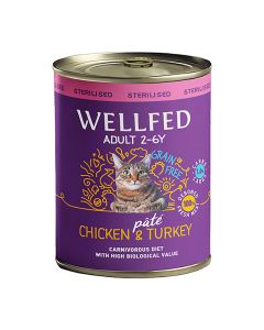 Wellfed Sterilised Κοτόπουλο & Γαλοπούλα σε Πατέ 800gr