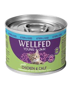 Wellfed Young Sterilised Κοτόπουλο & Μοσχάρι σε Πατέ 200gr