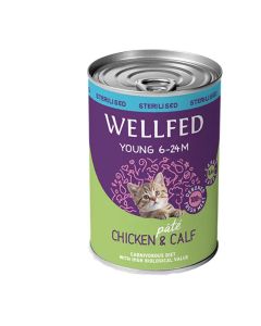 Wellfed Young Sterilised Κοτόπουλο & Μοσχάρι σε Πατέ 400gr