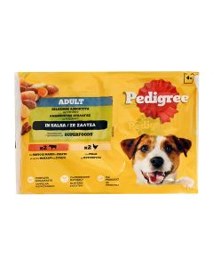 Pedigree Μοσχάρι, Συκώτι, Κοτόπουλο & Λαχανικά σε Σάλτσα 4x100gr