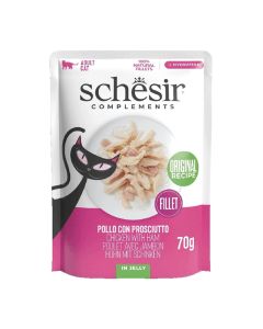 Schesir Cat Pouch Κοτόπουλο & Ζαμπόν σε Ζελέ 70gr