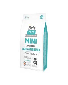 Brit Care Mini Dog Adult Grain Free Light & Sterilised Rabbit & Salmon 7kg