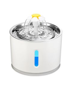 Pet Interest Συντριβάνι Λουλούδι με Led Light 2.4L Ασημί