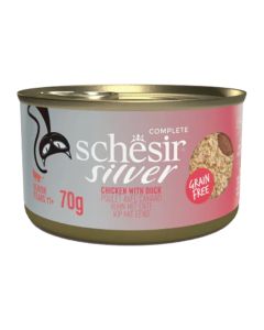 Schesir Cat Silver Pouch Mousse & Shreads Κοτόπουλο με Πάπια 80gr