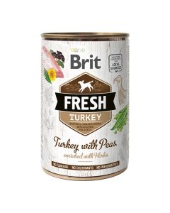 Brit Fresh Dog Can Turkey with Peas 400gr
