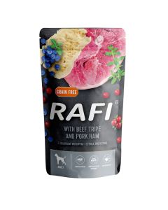 Rafi Dog Πατέ με Ζαμπόν, Εντόσθια Βοδινού, Μύρτιλο & Κράνμπερι 500gr