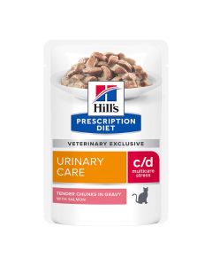Hill's Prescription Diet Feline c/d Urinary Stress Urinary Care με Σολομό 85gr