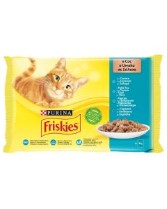 Friskies Cat Πολυσυσκευασία Θαλασσινά σε Σάλτσα 4x85gr