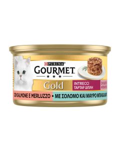 Gourmet Gold Ταρτάρ Σολομός & Μαύρος Μπακαλιάρος 85gr