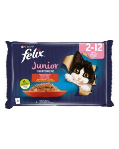 Felix Junior Βοδινό & Κοτόπουλο σε Ζελέ 4x85gr