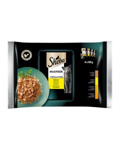 Sheba Πολυσυσκευασία με Επιλεγμένα Πουλερικά 4x85gr