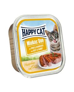 Happy Cat Duo Πατέ Βοδινό & Κουνέλι 100gr