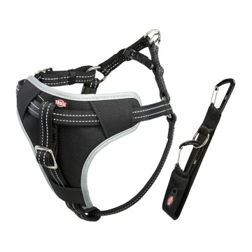 Trixie Ζώνη Ασφαλείας με Σαμαράκι Μαύρο L 65-80cm/23mm