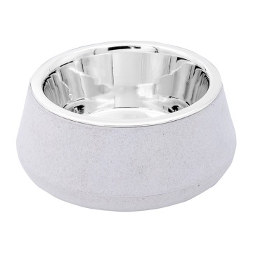 Pet Μπολ Ανοξείδωτο με Βάση Μπαμπού 17cm