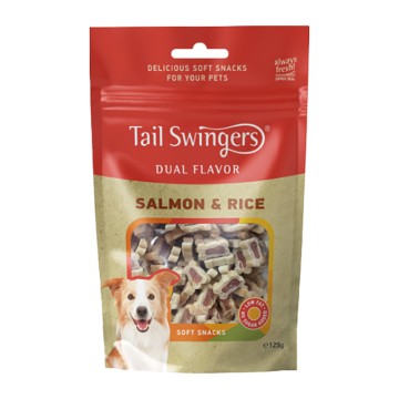 Tail Swingers Dual Flavor Μαλακές Λιχουδιές με Σολομό & Ρύζι 125gr