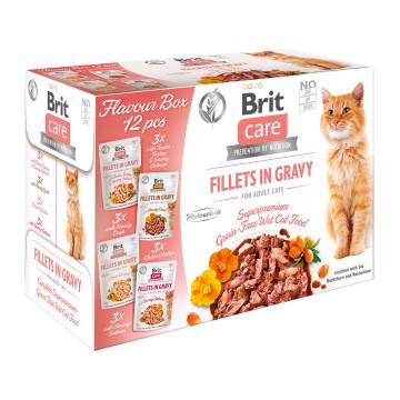 Brit Care Cat Fillets in Gravy Flavour Box 1020gr (12x85gr)