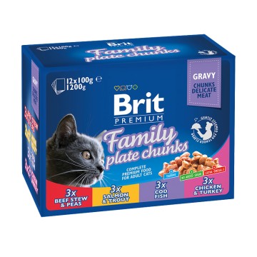 Brit Premium Cat Adult Pouch Family 1200gr (12x100gr)