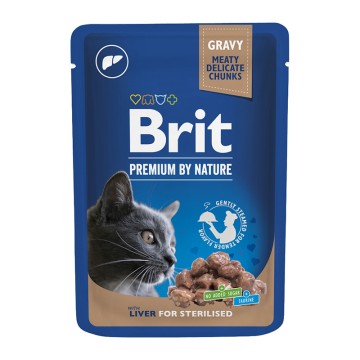 Brit Premium Cat Adult Sterilised Pouch Liver 100gr