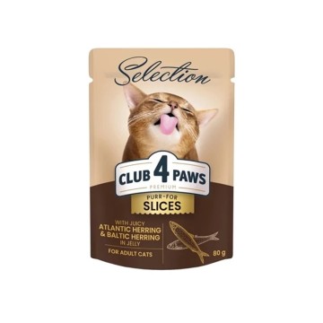 Club 4 Paws Selection Adult Slices Herring Jelly 80gr