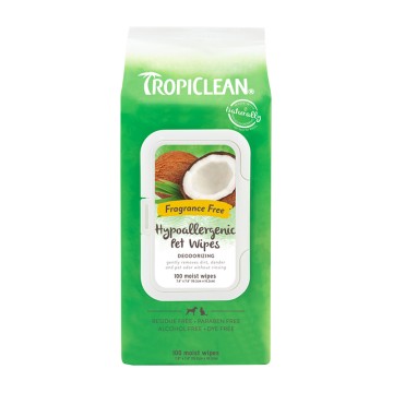 Tropiclean Hypoallergenic Μαντηλάκια 100μτχ