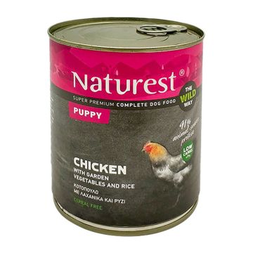 Naturest Puppy Κοτόπουλο, Λαχανικά & Ρύζι 800gr