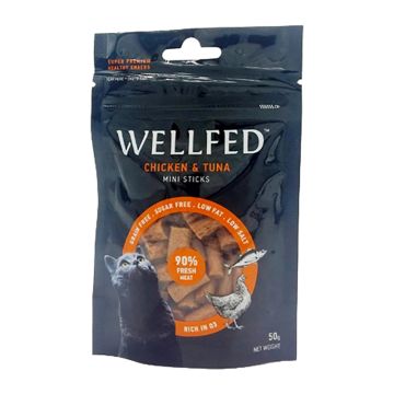 Wellfed Λιχουδιές με Κοτόπουλο & Τόνο 50gr