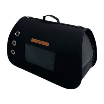Woofmoda Τσάντα Μεταφοράς Σκύλου - Γάτας Μαύρη IATA 17x40x25cm