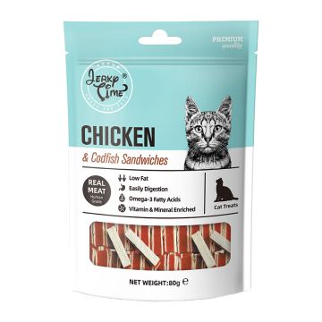Jerky Time Chicken & Codfish Sandwich 80gr