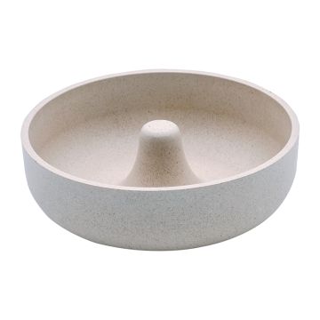 Pet Μπολ Μπαμπού Slow Feeder Μπεζ 14cm