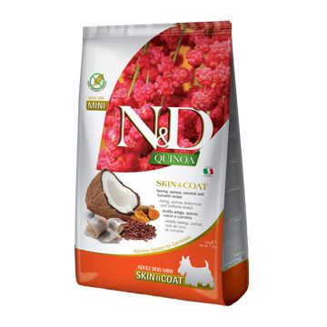 N&D Quinoa Dog Grain Free Skin & Coat Adult Mini Με Ρέγγα 2.5kg