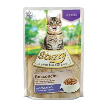 Stuzzy Cat Sterilised Pouch Γαλοπούλα Κομματάκια 85gr