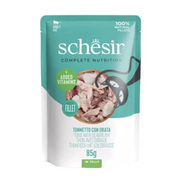 Schesir Cat Pouch Τόνος & Τσιπούρα σε Ζελέ 85gr