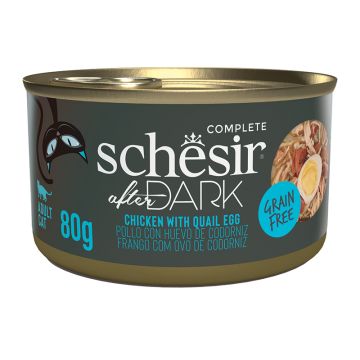 Schesir Cat After Dark Κομματάκια Κοτόπουλο & Αυγό Ορτυκιού 80gr