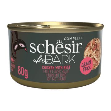 Schesir Cat After Dark Κομματάκια Κοτόπουλο & Βοδινό 80gr